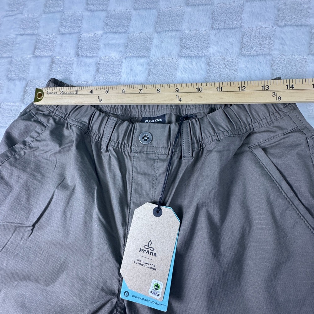 Prana Double Peak Pant Womens 10 Mud Brown Cargo Mid Rise Lightweight NWT - Picture 9 of 15